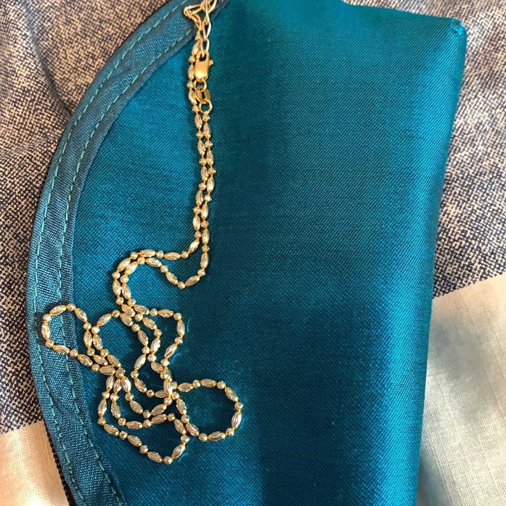 18k solid white and yellow gold necklace